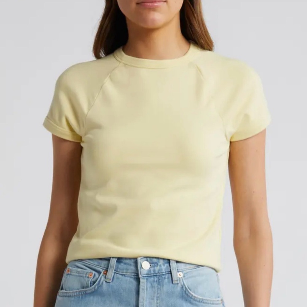 NWT Madewell Women's Raglan Sleeve Baby Tee in Candlelight Size M